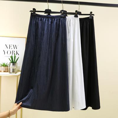 Summer Women's Long Skirt High Waist A-Line Thin Skirts Full Length Under the Ankle Solid Color All Match