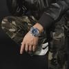 Herrenuhren Doppelanzeige Zeit Multifunktions-Countdown Sport-Alarmmodus Kreative Edelstahluhr Wasserdichte Uhr