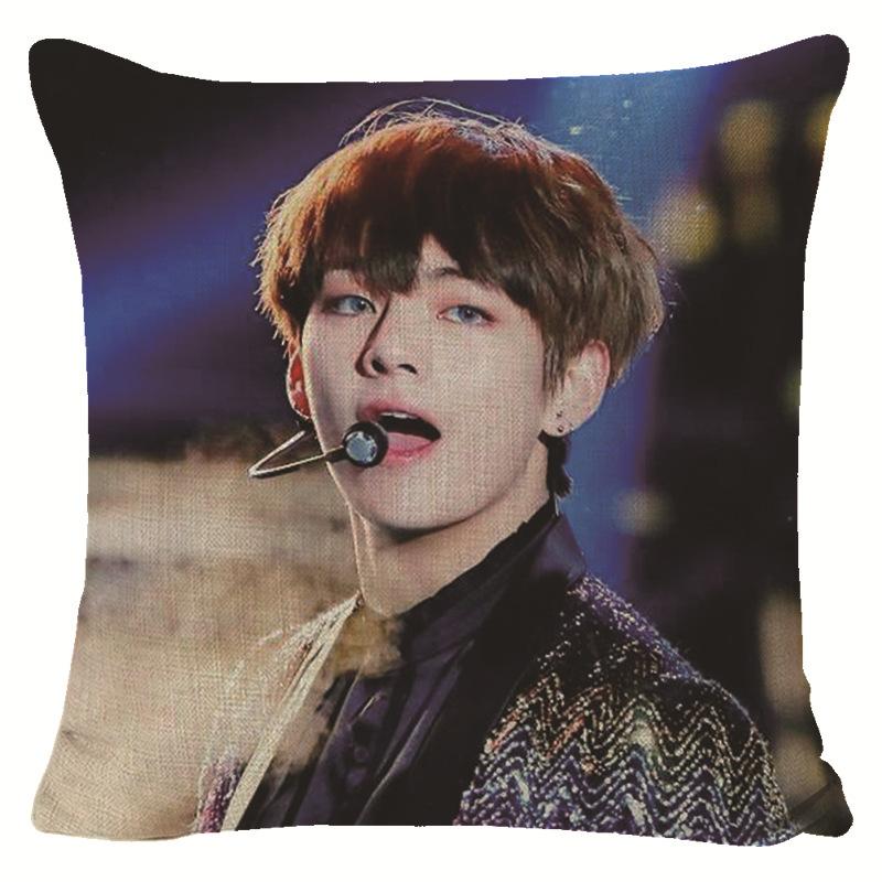 BTS Presente para Fã Capa de Almofada Decorativa para Sofá