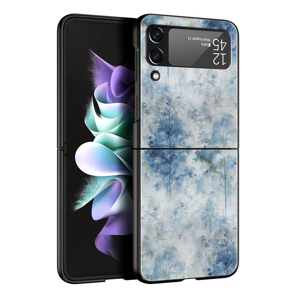 Phone Case for Samsung Galaxy Z Flip 3 4 5 6 7 Folding Shell For Samsung Z Flip4 Flip5 PC Hard Cover Soft Pale Little Flower