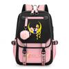 Sailor Moon Cute Anime Printed Student School Bag USB Interface Large Capacity Canvas Bag Computer Bag