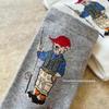 Women's Mid-Calf Cotton Socks with Cartoon Bear Print - Breathable, Sweat-Absorbent Business Casual Socks