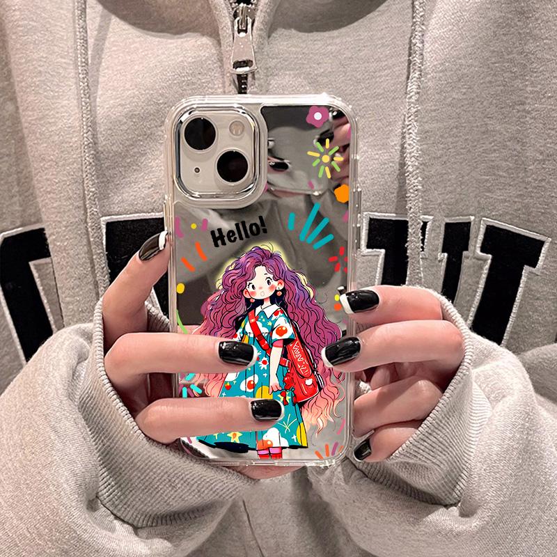 Etui na telefony komórkowe iPhone 11 13 XR 15 Pro Max 12 14 Pro Max Etui iPhone 16 XS Max Lustrzane etui ochronne Lustro Wykwintna kreskówka Wodoodporna
