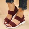 Fashion Women's Knit Elastic Cloth Wedge Sandals Slip on Lightweight Walking Sandals Women Comfortable Summer Shoes Woman 2025 Chaussure