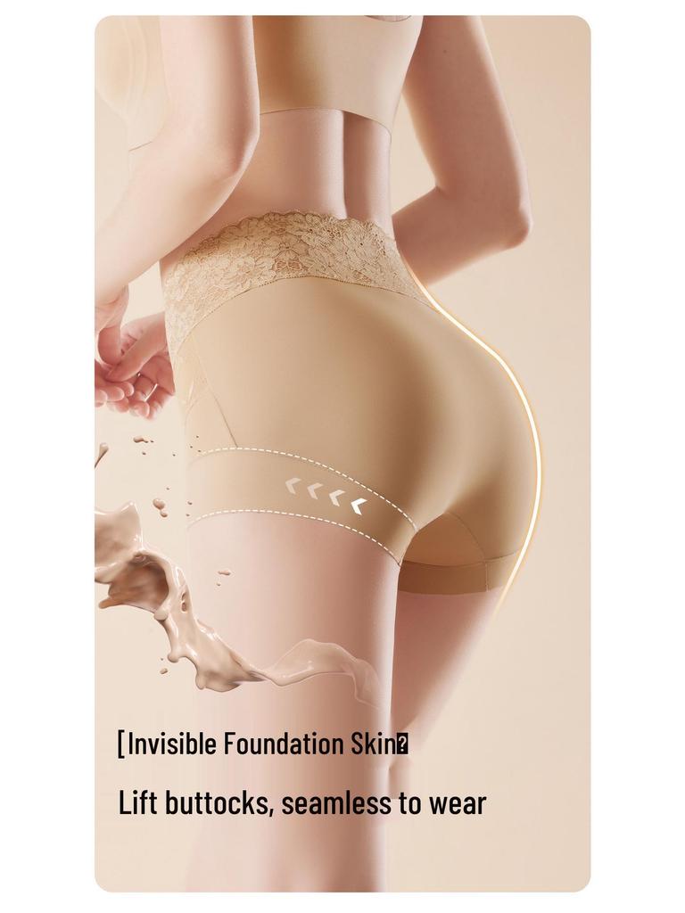 National Style Seamless High-Waisted Tummy Control Lace Pants - Sexy, Comfortable, Butt-Lifting Mulberry Silk