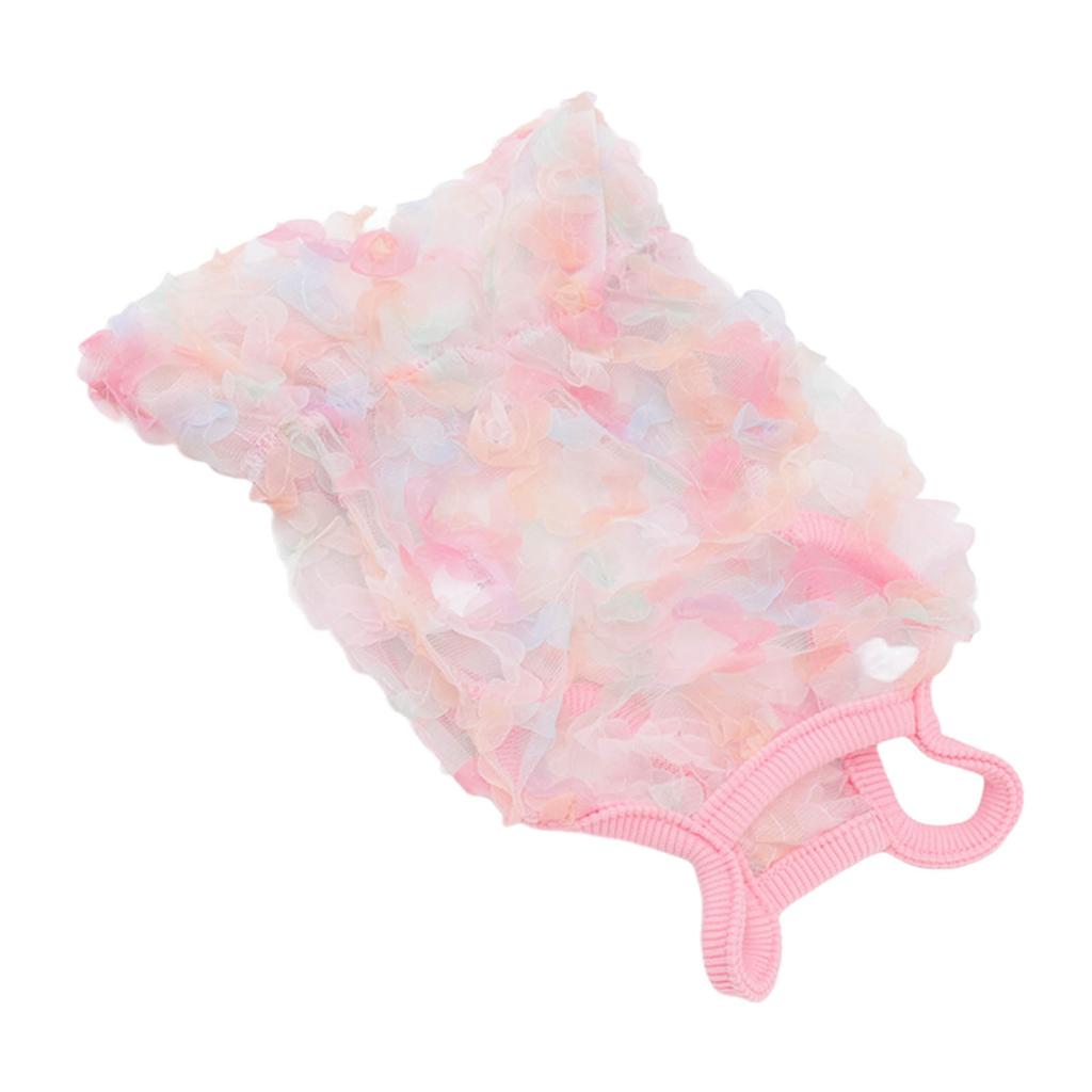 Hosenträgerkleid für Haustiere, atmungsaktiv, Tüll, bestickte Blumen, Blumenrock für Haustiere, für Hunde und Katzen