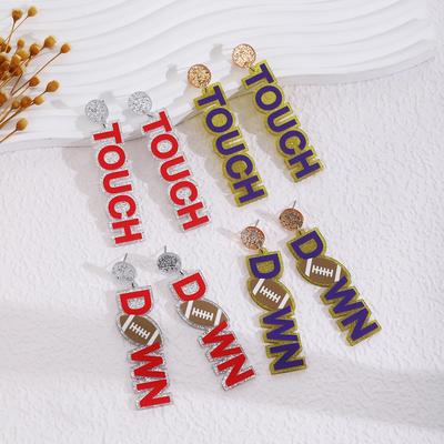 Creative Cartoon English Alphabet Earrings High Sense Personality Rugby Earrings Fashion Temperament Earrings