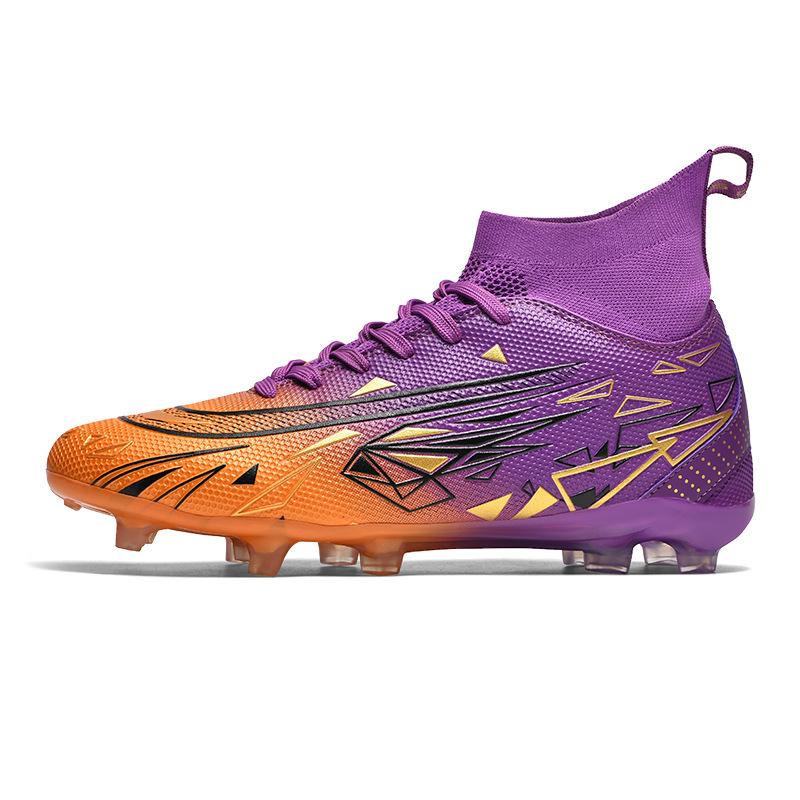 High Top Football Shoes Men'S Long Nails Tf Broken Nails Student Artificial Grass Training Sneakers