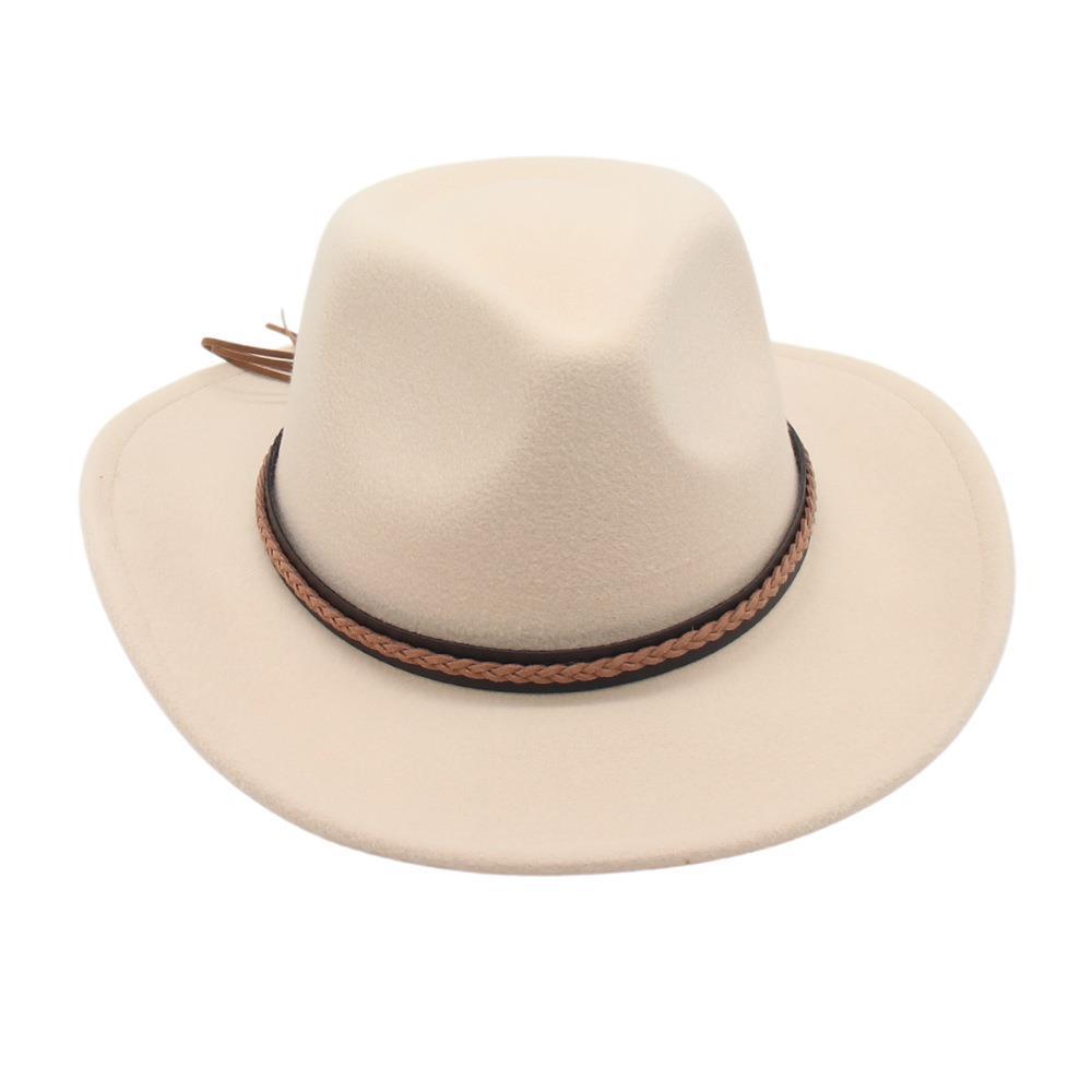 Nuovo Cappello Topper Etnico, Accessori Retrò con Piume Metalliche, Cappello da Cowboy Western, Cappello Jazz in Feltro per Uomo e Donna, Coppia
