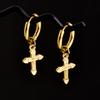 Golden Exquisite Sword Cross Star Hoops Earring Fashion Natural Shell Stainless Steel Earrings For Women Men Accessories Jewelry