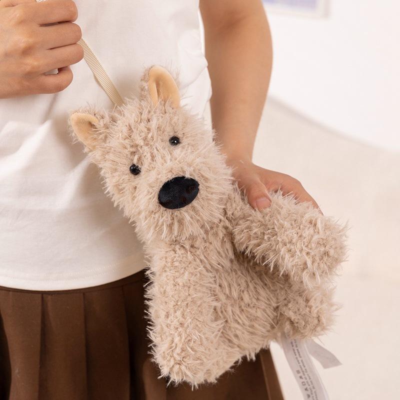 Cute West Highland Dog Doll Plush Toy Puppy Dog Backpack Girls Crossbody Bag Children's Ragdoll