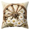 4 Unidas Fundas Almohada Flor Margarita, 45,01 Cm X 45,01 Cm - Estilo Granja, Polister Suave, Con Cierre Cr