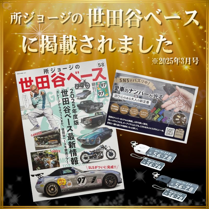 EXLEAD Glowing License Plate Key Holder, Wide, Big Plus, White, Clear, LED Car /