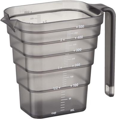 Yamazaki Jitsugyo 6922 Magnetic Tiered Measuring Cup 500mL Black Approx. W15 X D8.6 X H11.8cm Tower Easy To See Memory from Above Measuring Cup 6922