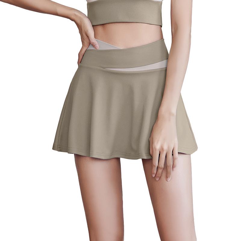 Quick-Dry Colorblock A-Line Skort for Outdoor Sports & Yoga