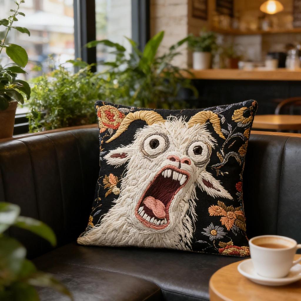 Screaming Goat Pillow Cover Soft Protector Decorative Throw Pillow Case 45x45cm Couch Home Decor for Living Room Sofa Party Gift