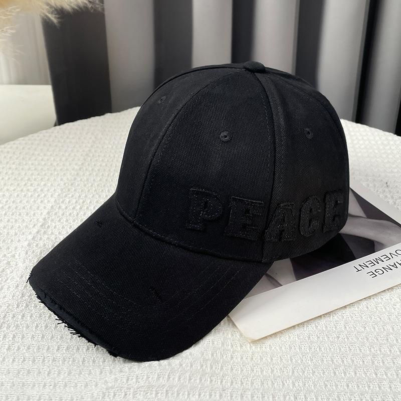 

Street hole baseball cap children autumn and winter tide brand couple old casual versatile face cap (54-58cm) Adjustable