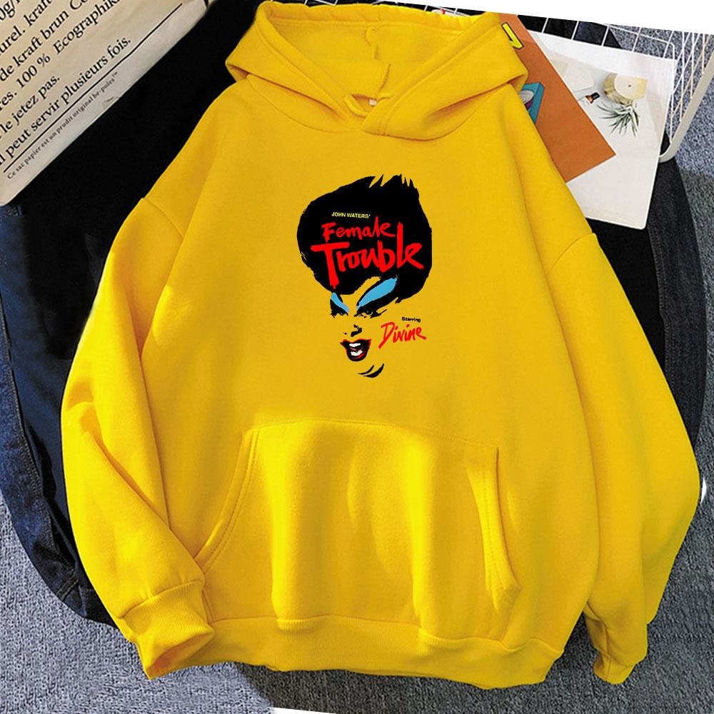 Black Comedy Movie Female Trouble Hoodies Sudaderas Graphic Printing Sweatshirts Women Clothes Winter Long Sleeve