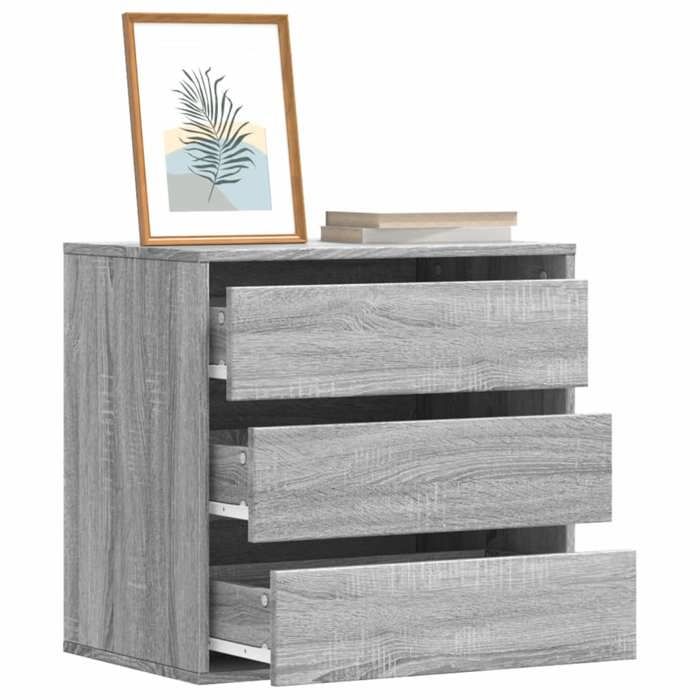 VidaXL Commode d'angle sonoma gris 60x41x58 cm bois d'ingénierie, commode à tiroirs, classeur, armoire à tiroirs, armoire de 852848