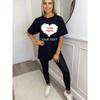 Oversized T Shirt Black Heart Print With Custom Photo And Text For Casual Wear