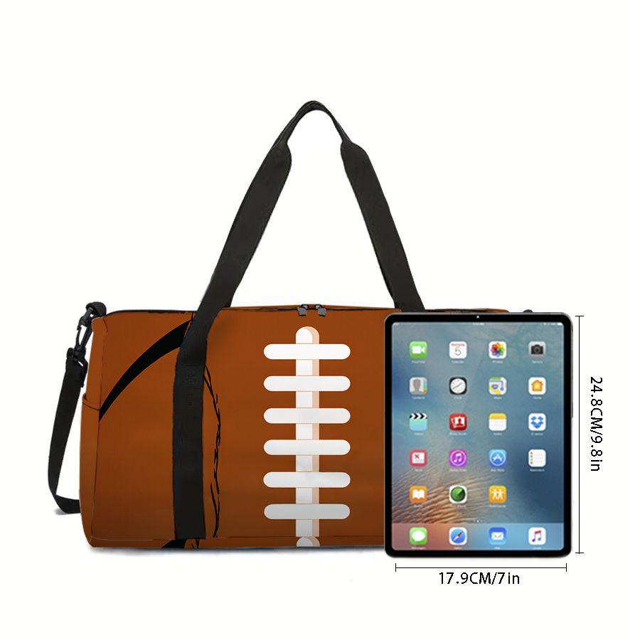 Rugby Print Large Capacity Luggage Bag for Boy/Girl Best Gift 2D Cartoon Travel Duffels Outdoor Fitness Bag for Children