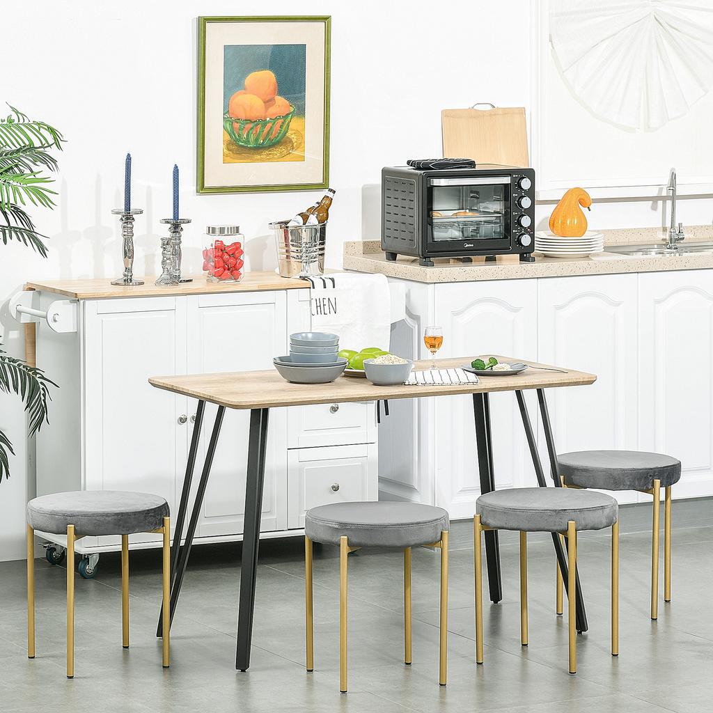 Industrial Design Dining Table Large Top dim. 120L x 60W x 75H cm Black Metal Hairpin Legs MDF Light Oak Look
