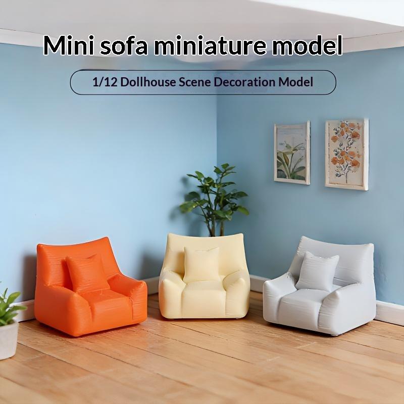 Miniature Simulation Sofa for Dollhouse Living Room 1 12 Scale Furniture Model Ornament for Kids DIY Decor Gifts