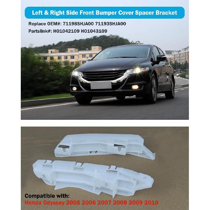 Front Bumper Cover Spacer, Bumper Cover Spacer Bracket Compatible with 2005-2010 Honda Odyssey Driver and Passenger Side Bumper Spacer Bracket