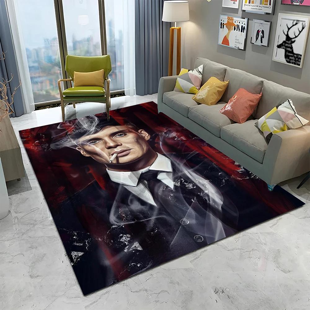 HD Tommy Shelby 3D P-Peaky Blinders Carpet Rug for Home Living Room Bedroom Sofa Doormat Decor,kids Area Rug Non-slip Floor Mat