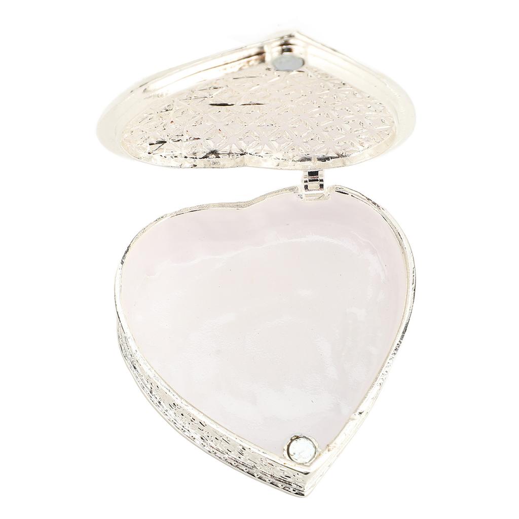 Hjärtformad Småprydnadsorganisatör Ihålig Liten Ring Örhänge Minnessak Förvaringslåda för Bröllop Födelsedagspresent Rosafärgad