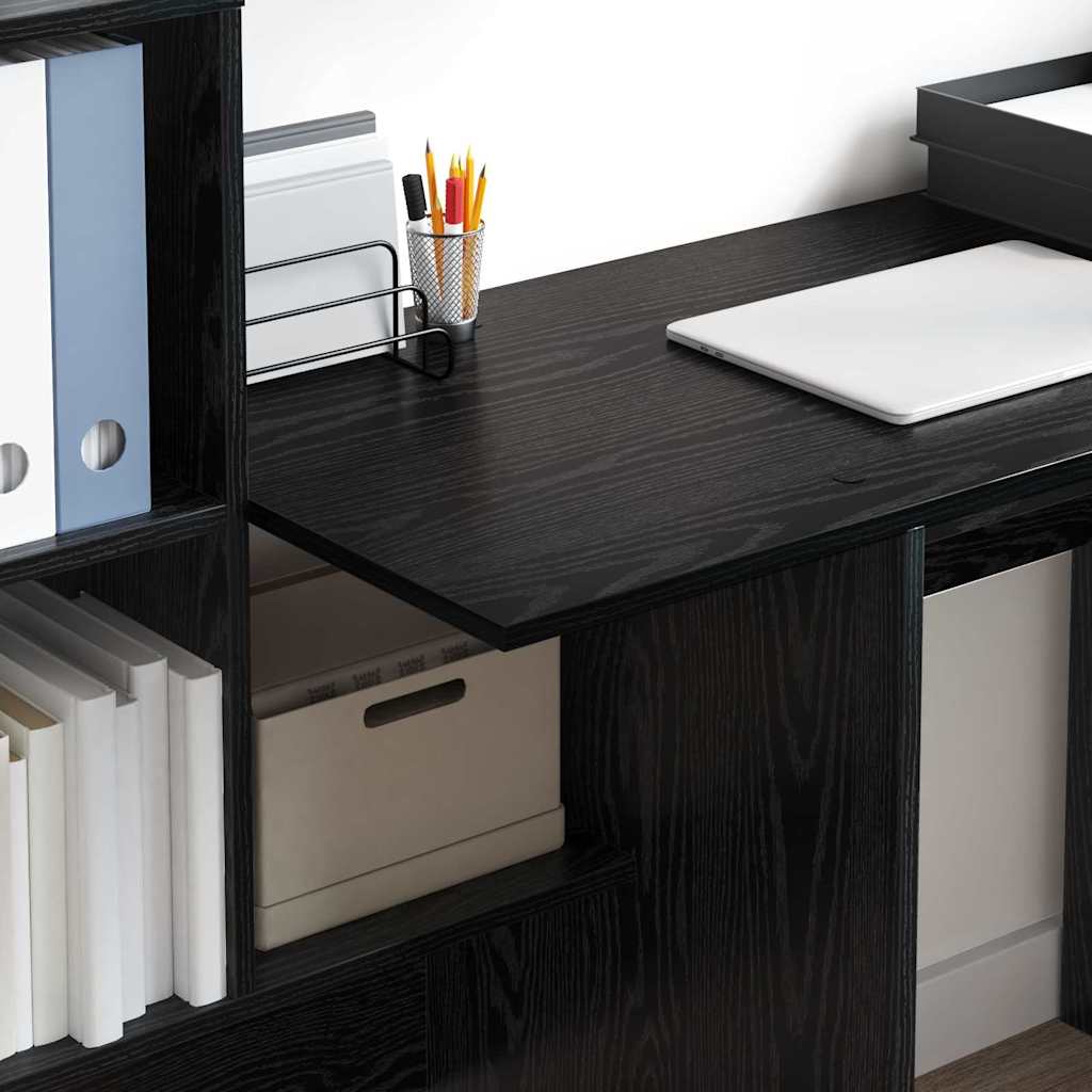 Scrivania Effetto Rovere Nero 131,5 x 50 x 106,5 cm