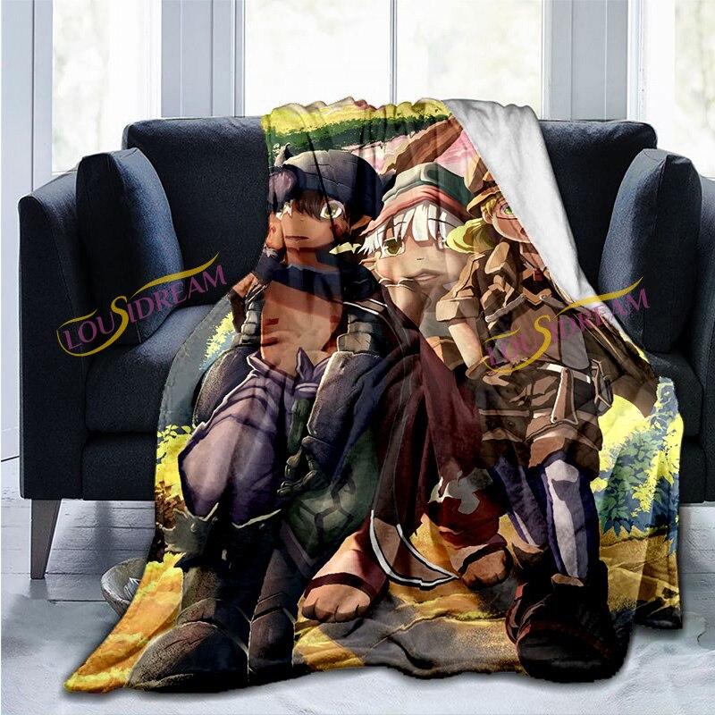 Anime feito no abismo impressão lance cobertores bebê quente sofá cama sala de estar durável decoração para casa cobertor de flanela para adultos e crianças