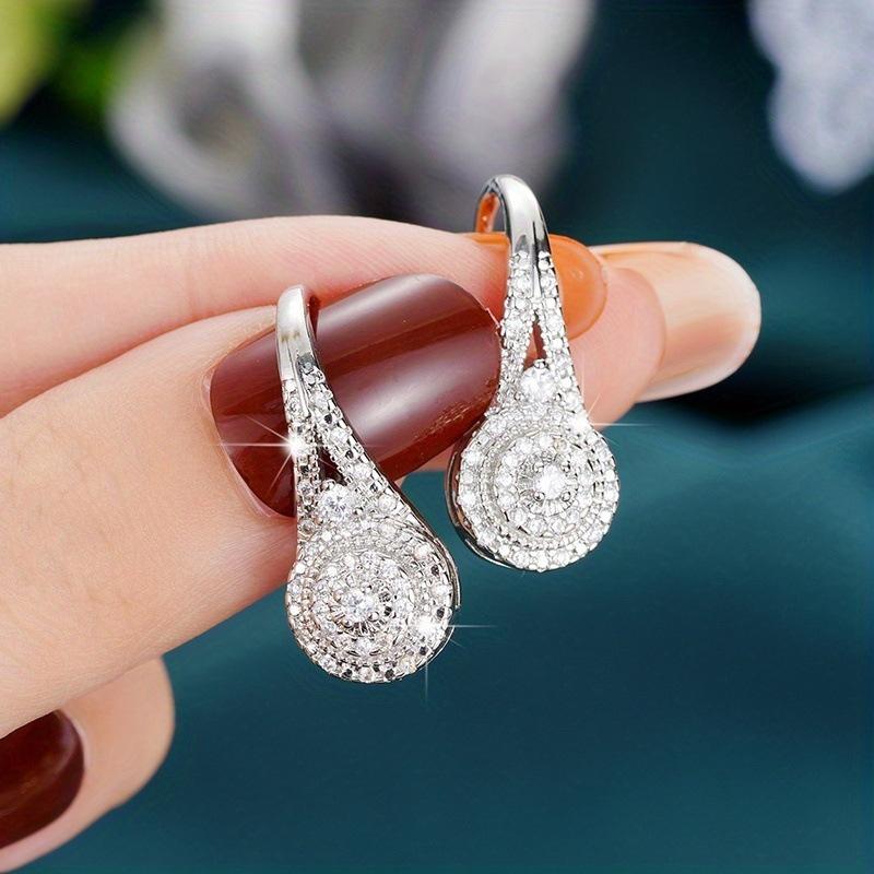 Earrings copper Korean version ins temperament simple pearl geometric earrings straight
