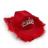 Female Cowgirl Hat Bridal Shower Cap Wide Brim Cap for Cosplay Party Headwear
