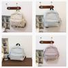Schoolgirl Nylon Plaid Backpack With Fabric And Curved Shoulder Straps For High School Students