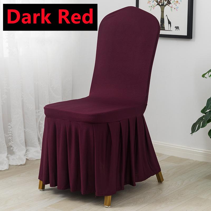 New 6-1PC Wedding Chair Cover Party Decoration Spandex With Skirt Pleated Use Elastic Stretch Dining Birthday Hotel Banquet Gift