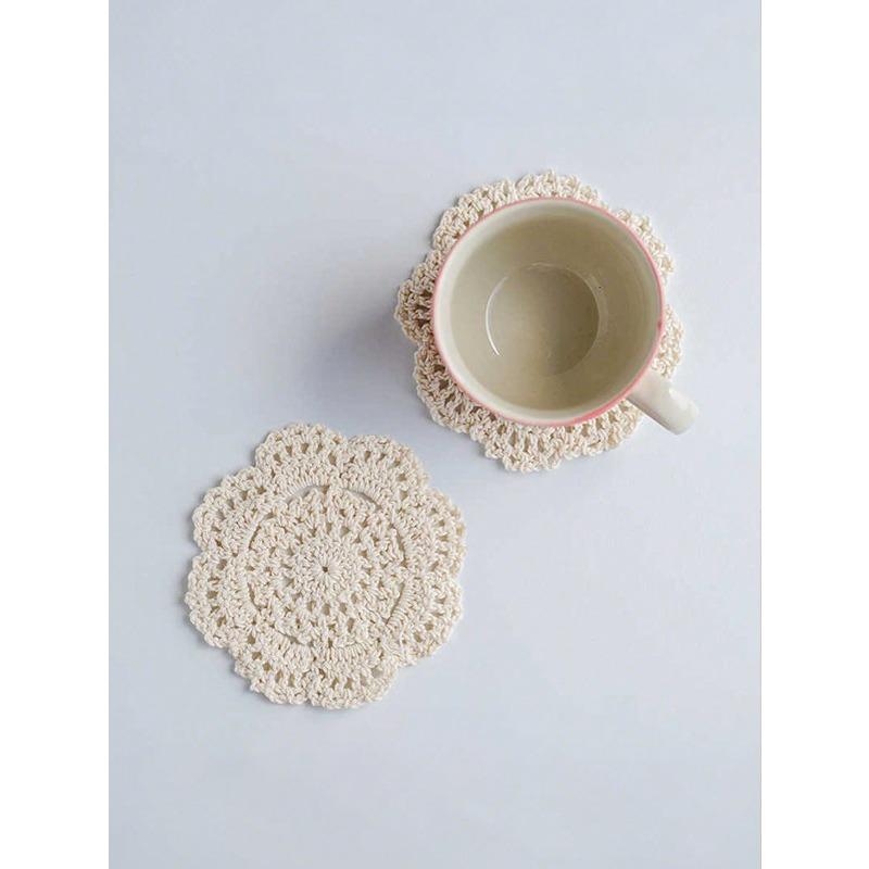 Vintage Coasters, Handmade Woven Insulation Mats, Creative Hollow Crochet Decorative Pads