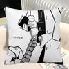 Modern Korean Black And White Love Theme Pillow Case Square Pillow Bedroom Sofa Leisure Comfort Cushion Car Home Decoration