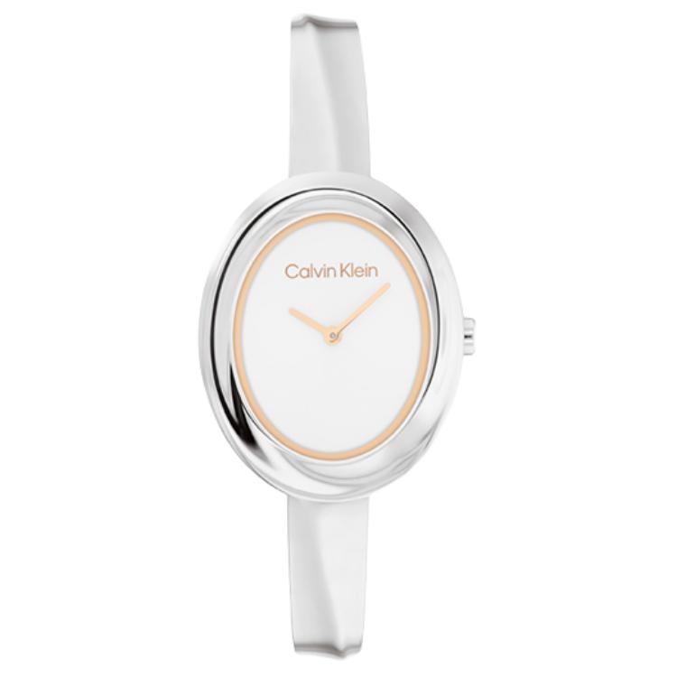 Calvin Klein Quartz Watch 30Mm White Dial 30M Water Resistance Women watches 25100055 White Dial