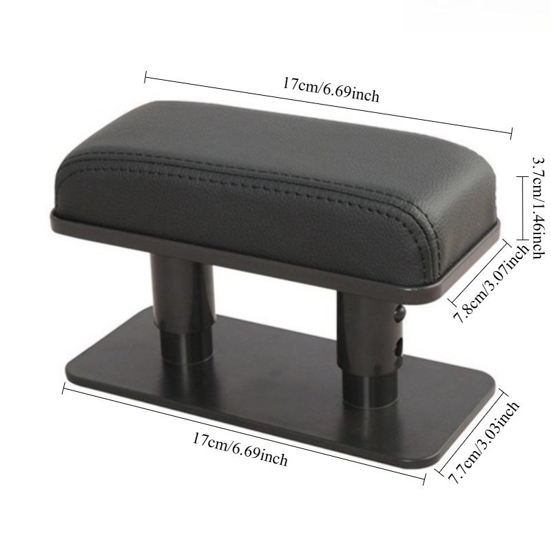 Car Armrest Pad, Left Elbow Support, General Leather Booster Pad, Central Armrest Box, Adjustable Armrest чёрный