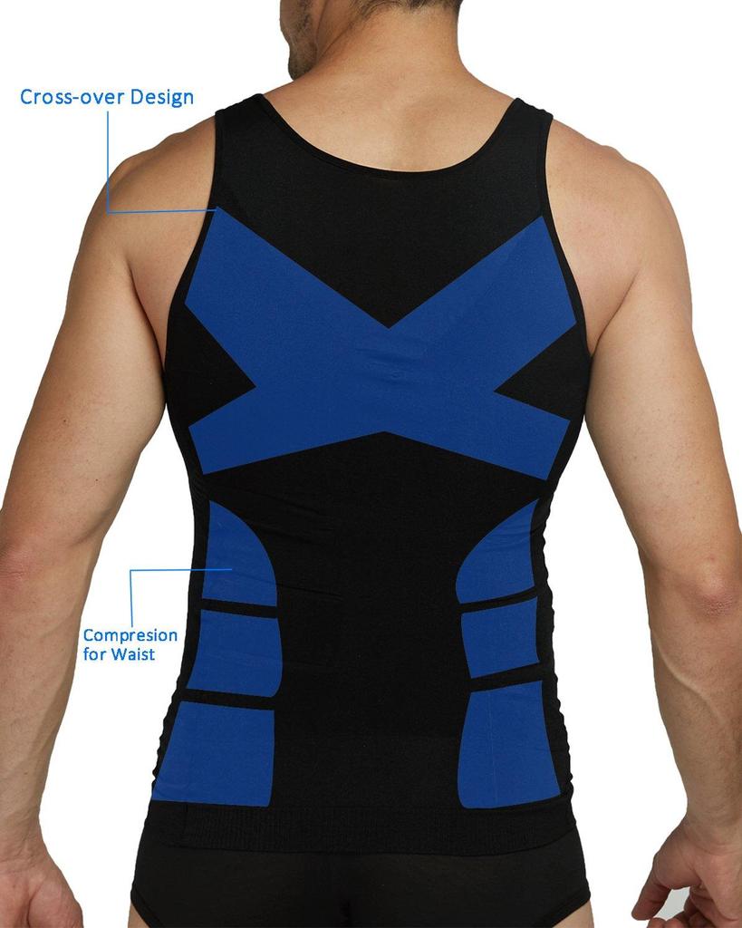 Męska koszula kompresyjna wyszczuplająca kamizelka modelująca sylwetkę talia Traner podkoszulki treningowe kontrola brzucha bielizna modelująca wyszczuplająca koszulka z ginekomastią