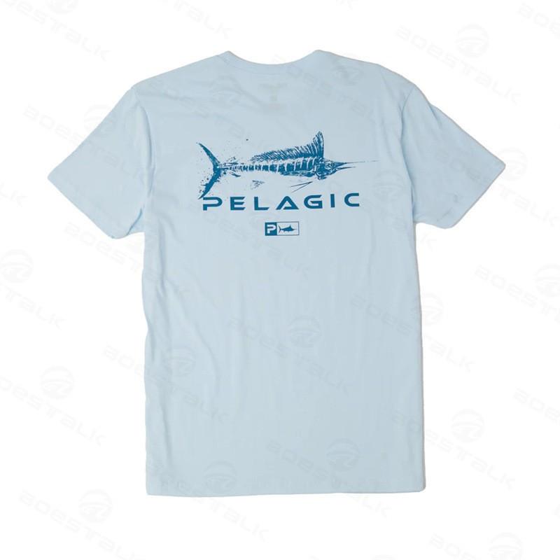 Pelagic Fishing Clothes Outdoor Sunscreen Quick-drying Ice Silk Short Sleeve Round Neck Shirt T-shirt Men M