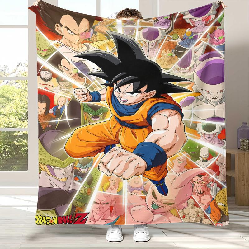 Anime D-Dragon Ball Game Cartoon Flannel Blanket,Ultra Soft Warm Plush Throw for Home Bedroom Bed Sofa Cover Office Camping