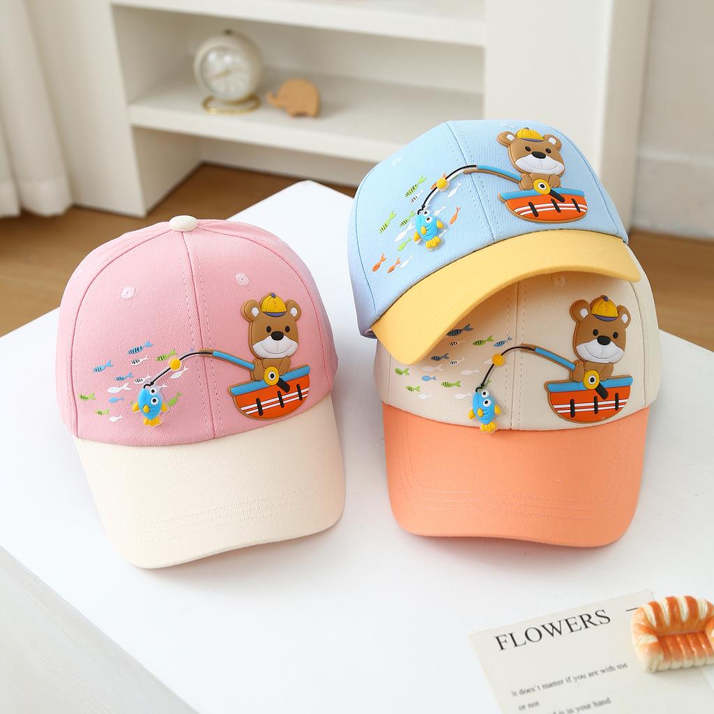 Cartoon Teddy Bear Children's Baseball Cap Cute Boy Sun Hat 2-8 Years Old Children's Duckbill Cap Baby Outdoor Sun Mask