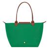 Longchamp Bedruckte Logo-beschichtete Nylon-Canvas-Tragetasche Einkaufstasche Umhängetasche Damen-Tote Grün L2605089P88