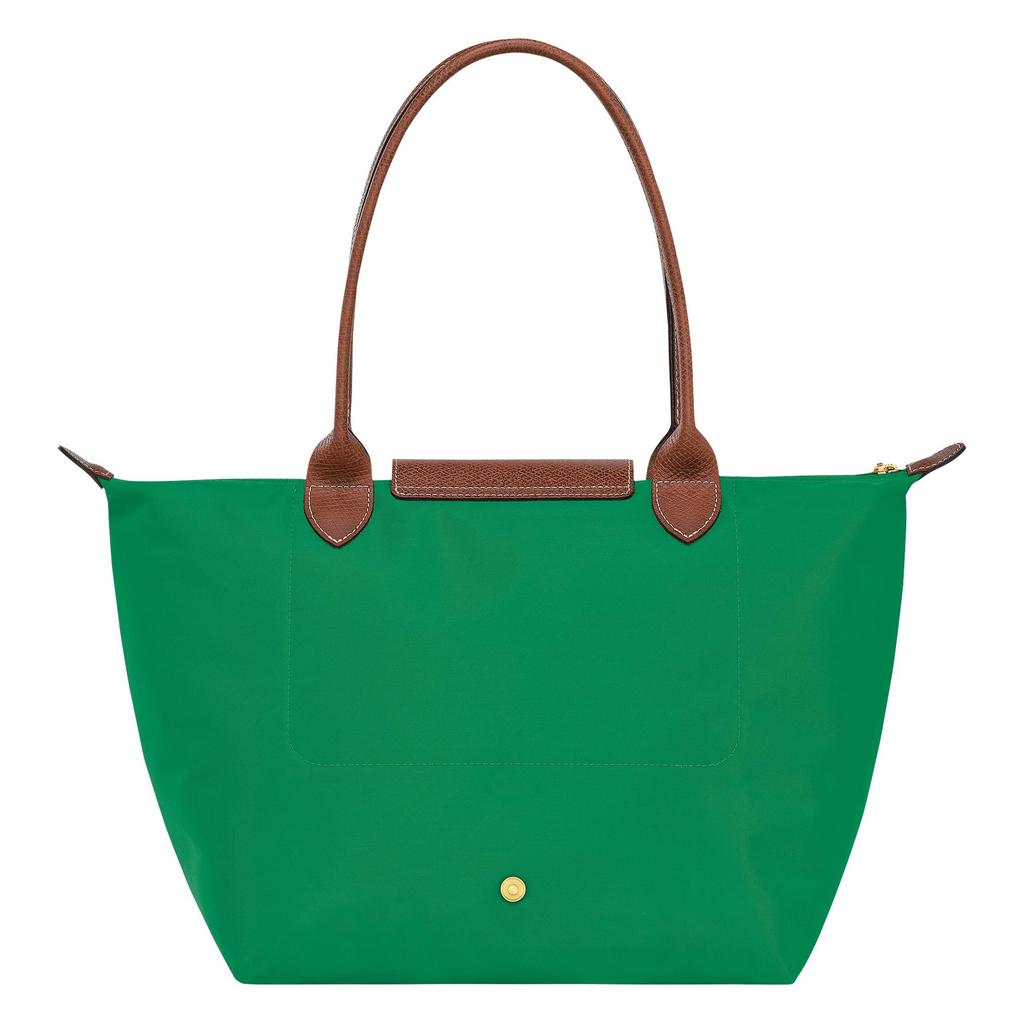Longchamp Bedruckte Logo-beschichtete Nylon-Canvas-Tragetasche Einkaufstasche Umhängetasche Damen-Tote Grün L2605089P88