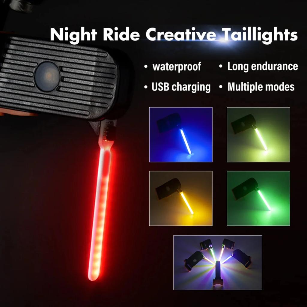 Bike Warning Lights USB Rechargeable 4 Lighting Modes Bicycle Rear Light Portable MTB Tail Light Safty Night Riding