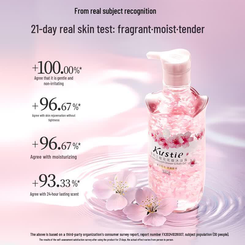Kustie Cherry Blossom Petal Shower Gel