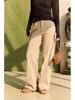 Khaki Straight-Leg Jeans with Plush Lining, Custom-Dyed for Warmth, Comfortable, Four-Way Stretch