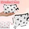 Bow Mini Makeup Bag Women's Makeup Bag Travel Washroom Bag Cute Coin Purse Lightweight Lipstick Pouch Embossed Storage Bag